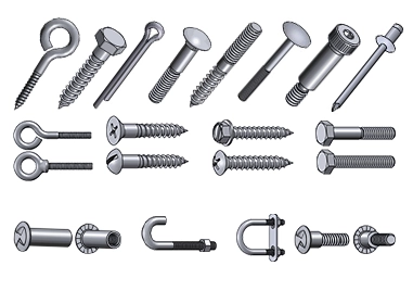 انواع پیچ و مهره نری و مادگی